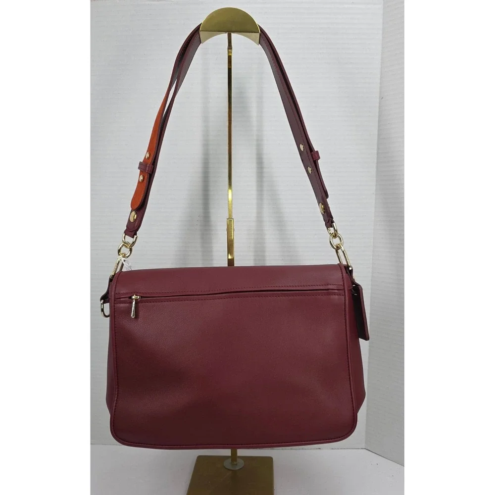 Longchamp Mademoiselle Bordeaux Orange Suede Leather Shoulder Bag L1324951 A29 - Picture 2 of 7